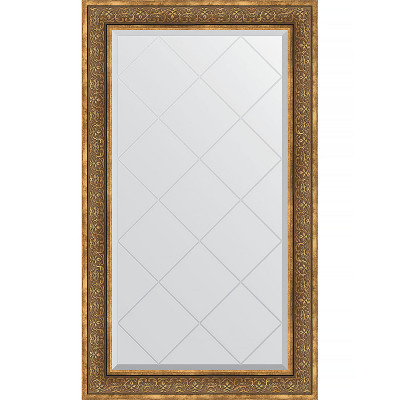 Зеркало настенное Evoform ExclusiveG 134х79 BY 4249 с гравировкой в багетной раме Вензель бронзовый 101 мм