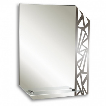 Зеркало асимметричное MIXLINE Квадро 550х685 с полкой (525380)