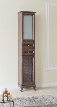 Аллигатор-мебель Барселона 35 пенал (стекло + решетка), коричневый, массив бука