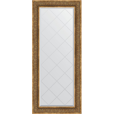 Зеркало настенное Evoform ExclusiveG 159х69 BY 4163 с гравировкой в багетной раме Вензель бронзовый 101 мм