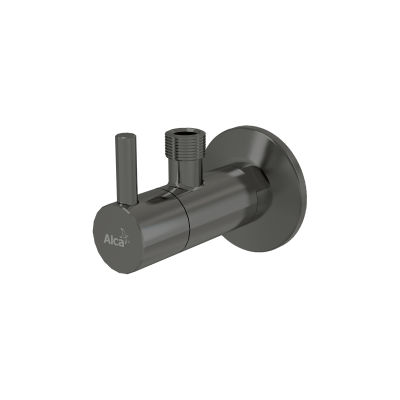 Угловой вентиль с фильтром 1/2"×3/8", GUN METAL-глянец AlcaPlast ARV001-GM-P