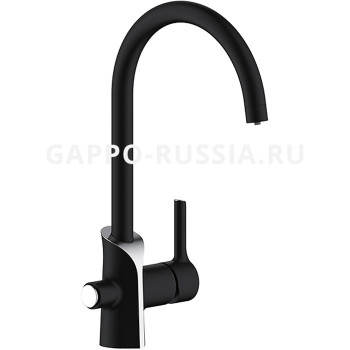 Смеситель для кухни со встроенным фильтром Gappo G03-6 однорычажный черный/хром (G4303-6)