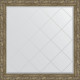 Зеркало настенное Evoform ExclusiveG 105х105 BY 4446 с гравировкой в багетной раме Виньетка античная латунь 85 мм  (BY 4446)
