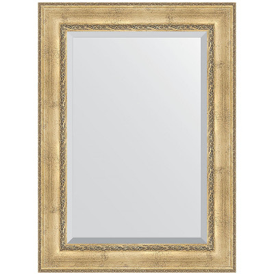 Зеркало настенное Evoform Exclusive 112х82 BY 3480 с фацетом в багетной раме Состаренное серебро с орнаментом 120 мм