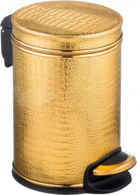 Ведро для мусора 3л Geralis V-KGG-M CROCO золото, кант золото 3л