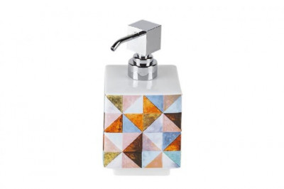 Дозатор для жидкого мыла Primanova с цветной мозаикой, JOSE, 8.8х8.8х15.8 см керамика D-20180
