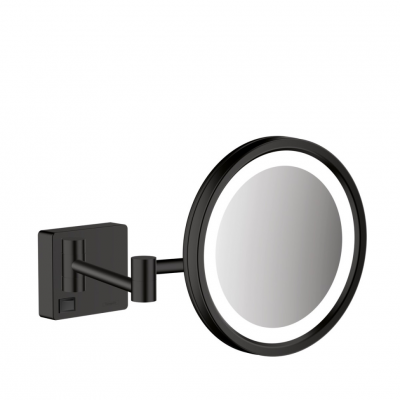 Косметическое зеркало Hansgrohe AddStoris 41790670 с подсветкой Ø 217 мм (черный матовый)