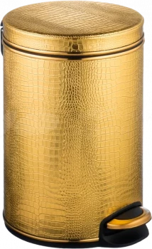 Ведро для мусора 8л Geralis V-KGG-S CROCO золото, кант золото 8л