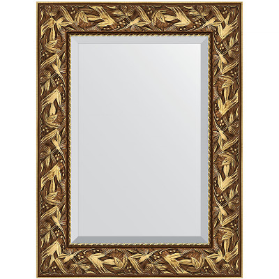Зеркало настенное Evoform Exclusive 79х59 BY 3389 с фацетом в багетной раме Византия золото 99 мм