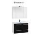 Aquanet Тиволи 100 00180567 комплект мебели, белый/фасад черный Aquanet Тиволи 100 180567 комплект мебели с зеркалом, белый (фасад черный)  (00180567)