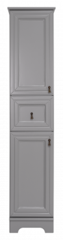 Шкаф-пенал напольный Misty Лувр с 1 ящ. Левый 377x314x1785 серый (П-Лвр04035-1504Л)