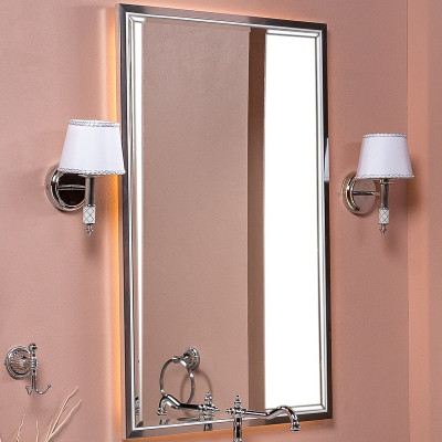 Зеркало в ванную Armadi Art Monaco 566-WCR с подсветкой 70х110 см, хром/белый