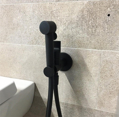Гигиенический душ со смесителем FIMA Carlo Frattini Collettivita F2310NNS черный матовый
