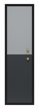 Шкаф-пенал подвесной Brevita Кристиан левый 350x340x1200 черный, серый (Кри-05035-01-01Л)