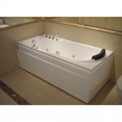 Акриловая ванна GEMY G9006-1,7 B L 172х77х65 см с гидромассажем, белая