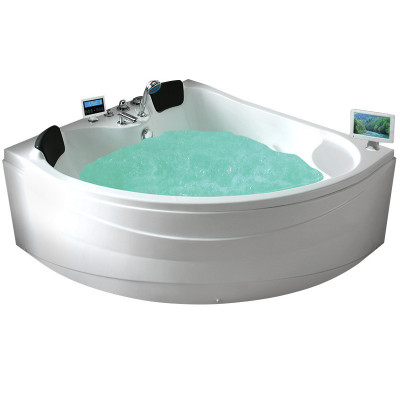 Акриловая ванна GEMY G9041 O 150х150х74 см с гидромассажем, белая