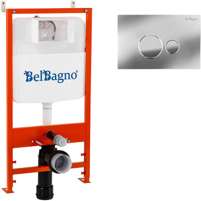 Инсталляция BelBagno BB026/BB081CR с клавишей хром глянцевый