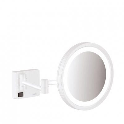 Косметическое зеркало Hansgrohe AddStoris 41790700 с подсветкой Ø 217 мм (белый матовый)