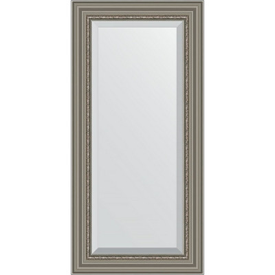 Зеркало настенное Evoform Exclusive 116х56 BY 1247 с фацетом в багетной раме Римское серебро 88 мм
