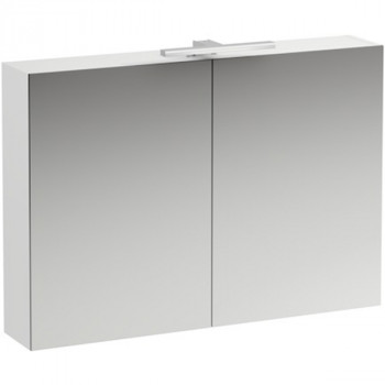 Зеркальный шкаф в ванную Laufen Base 100 4.0285.2.110.261.1 с подсветкой белый глянцевый