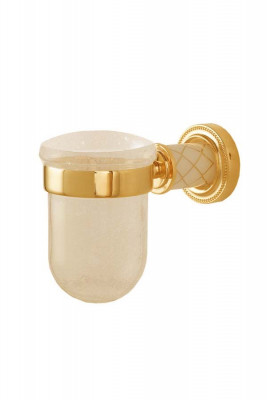Стакан для ванной Boheme Murano 10904-W-G настенный золото / декор белый