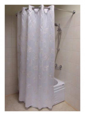 Bath Plus Linen Collection LC1401 White Charli шторка для ванной, 180 см x 200 см