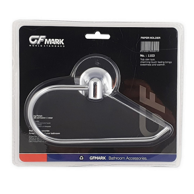 GFmark 1103 держатель для туалетной бумаги без крышки, крепеж - самоклейка или дюбель-шуруп, хром