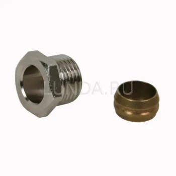 Зажимной резьбовой фитинг для медной или стальной трубки, Heimeier 15х1/2НР (2201-15.351)