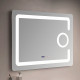 Зеркало в ванную с LED-подсветкой MELANA-8060 подогрев часы космет зеркало MLN-LED091 800х600  (MLN-LED091)