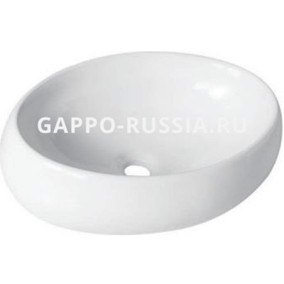 Раковина керамическая Gappo накладная овальная белая (GT305) 48,5x34x14,5 см