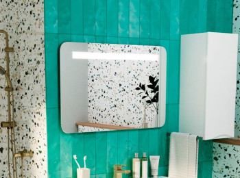 Зеркало подвесное для ванной 1Marka Гармоника 90 Лайт белый (У23255)
