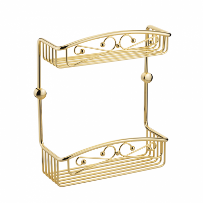 MIGLIORE Complementi 22049 полка-решетка двухуровневая с галереей, золото