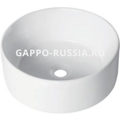 Раковина керамическая Gappo накладная круглая белая (GT106) 41x41x16,5 см