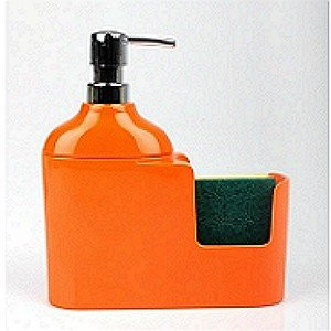 PRIMANOVA VERONI D-13161 кухонный дозатор для моющего средства с местом для губки, полимер, оранжевый