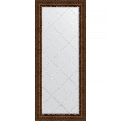 Зеркало напольное Evoform ExclusiveG Floor 207х87 BY 6339 с гравировкой в багетной раме Состаренная бронза с орнаментом 120 мм