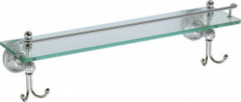 Полка в ванную прямая (стеклянная) 60 см S-005891A Savol латунь хром
