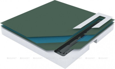 Душевая плита с лотком Pestan Confluo Board 90x90 40007821SS  полистирол/нержавеющая сталь/ABS-пластик