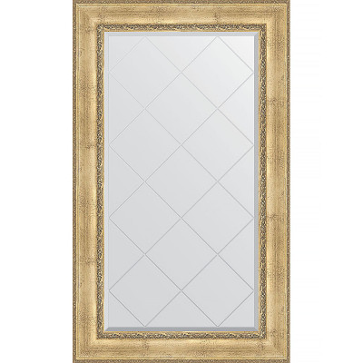 Зеркало настенное Evoform ExclusiveG 137х82 BY 4256 с гравировкой в багетной раме Состаренное серебро с орнаментом 120 мм