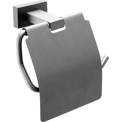 Настенный держатель туалетной бумаги Belz B904 B90403 с крышкой вороненая сталь