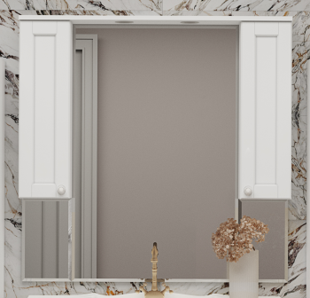 Зеркальный шкаф Misty Латте - 105 белый П-Лат02105-011