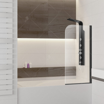 Шторка на ванну RGW SC-09B Screens 700 мм стекло прозрачное профиль черный (06110907-14)
