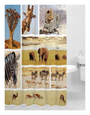 Bath Plus PRINT DSP3029 шторка для ванной (Африка), 180 см x 200 см