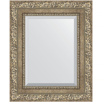 Зеркало настенное Evoform Exclusive 55х45 BY 3357 с фацетом в багетной раме Виньетка античное серебро 85 мм