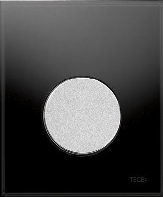 TECE TECEloop Urinal, панель смыва для писсуара стеклянная. Стекло черное, клавиша хром матовый. 9242655