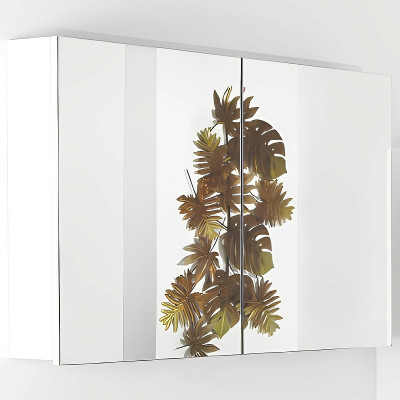 Зеркальный шкаф для ванной Boheme Armadi Art Vallessi 100 546-W с подсветкой белый глянец