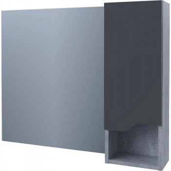 Зеркало со шкафом в ванную Stella Polar Абигель 100 SP-00001063 серое цемент