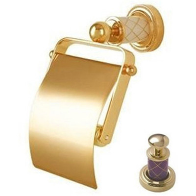 Держатель туалетной бумаги Boheme Murano 10901-V-G закрытый, золото/фиолетовый