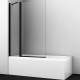 Шторка на ванну WasserKRAFT Berkel 110 48P02-110B профиль черный стекло прозрачное  (48P02-110B)