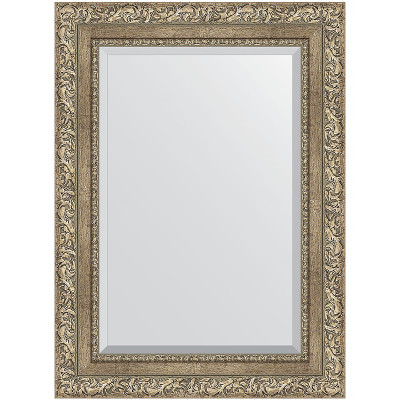 Зеркало настенное Evoform Exclusive 75х55 BY 3383 с фацетом в багетной раме Виньетка античное серебро 85 мм