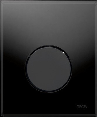 TECE TECEloop Urinal, панель смыва для писсуара стеклянная. Стекло черное, клавиша черная. 9242657